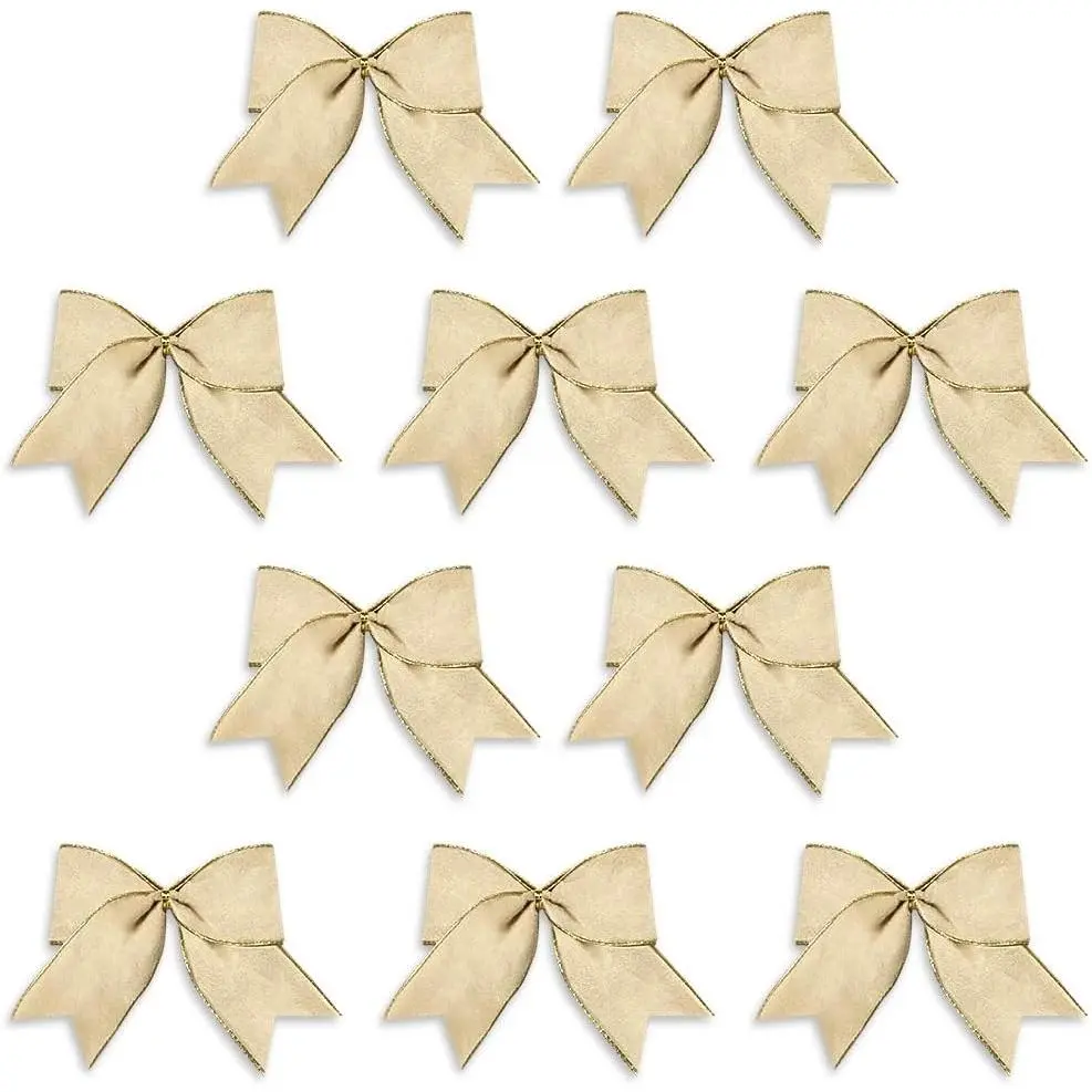 10 count Merry Christmas Bows for Wreath, Christmas Wreath Bows,   Bows, Wreath Ornaments Christmas Decor, Decorative Small Bows for Christmas Party Supplies