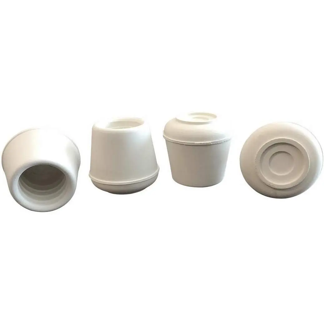 9122 1-1/8-Inch Inside Diameter Rubber Leg Tips, 4-Pack, White