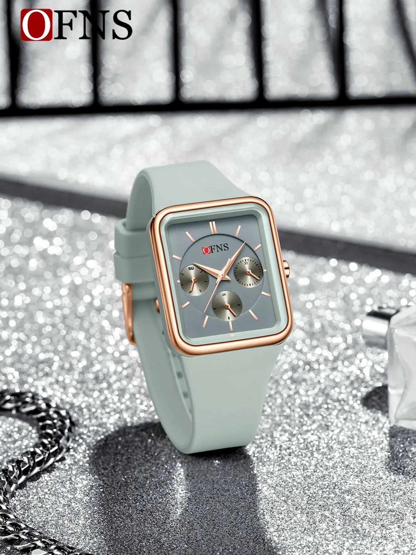 Ofns Men Women Quartz Watch, Multifunction 3-Eye 6-Hand, Sports Waterproof Wristwatch, Date Week Display, Casual Style, All Seasons