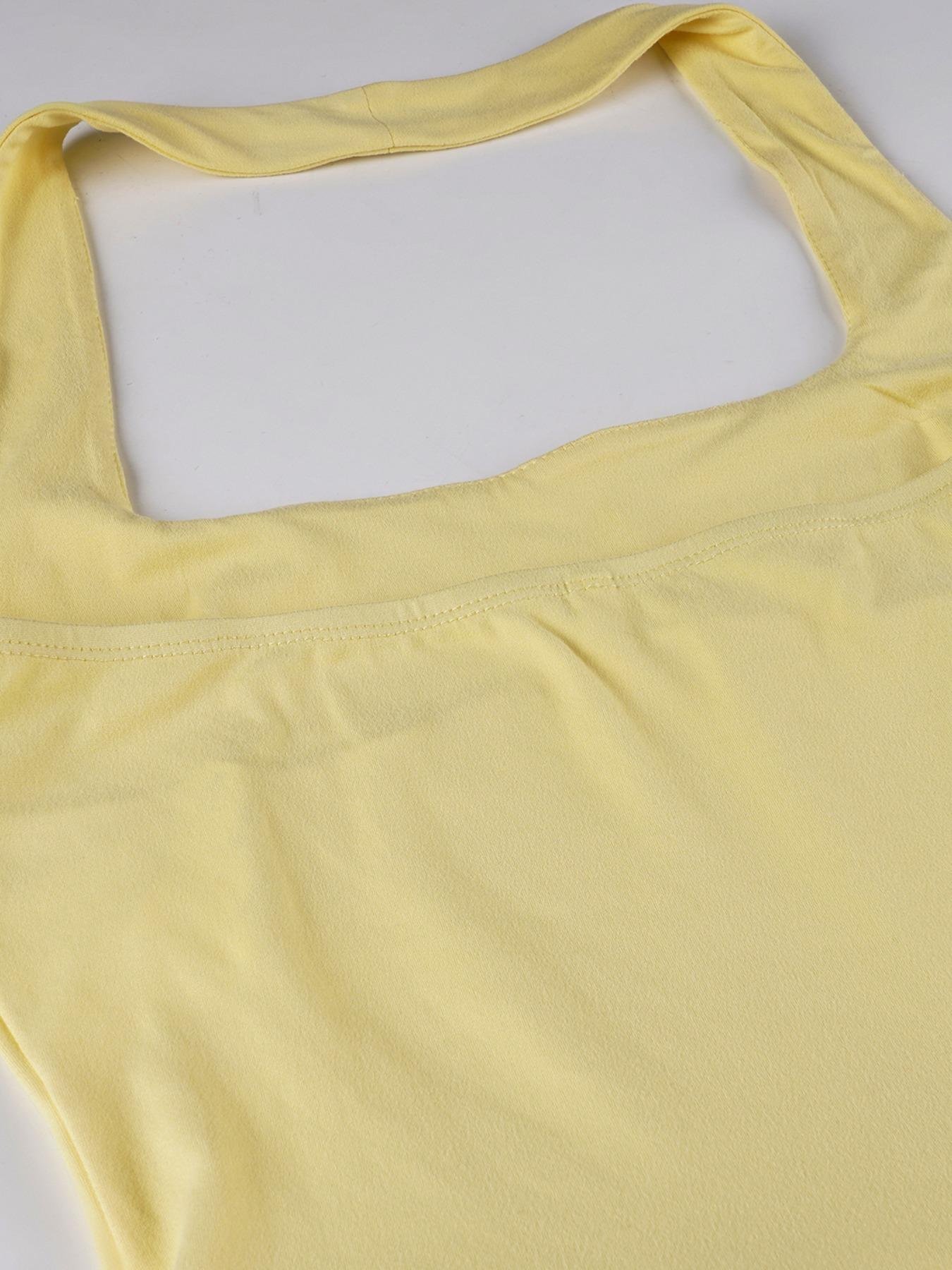 Women's Fashionable Halter Mini Pleated Dress, Layered Ruffle Hem A-line Dress, Summer Party Dress