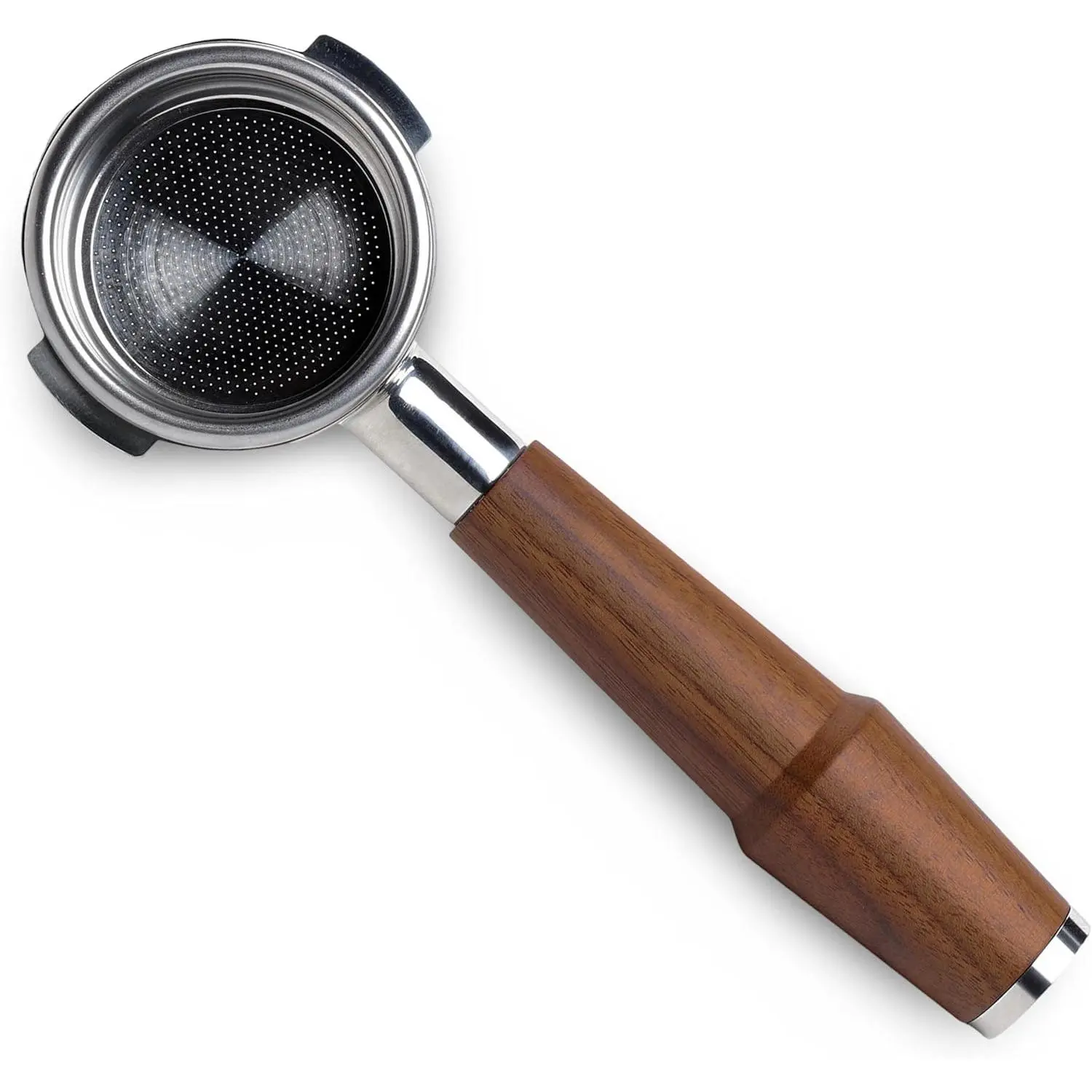 58mm Bottomless Portafilter for E61 Group Head | Professional Barista-Grade Naked Portafilter | Compatible with multiple brands of 58mm espresso machines & More (Walnut)