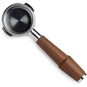 58mm Bottomless Portafilter for E61 Group Head | Professional Barista-Grade Naked Portafilter | Compatible with multiple brands of 58mm espresso machines & More (Walnut)