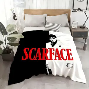 Movie Scarface Classic Throw Cozy Soft Flannel Throw Lightweight Skin-Friendly For Sofa Bed Office & Travel