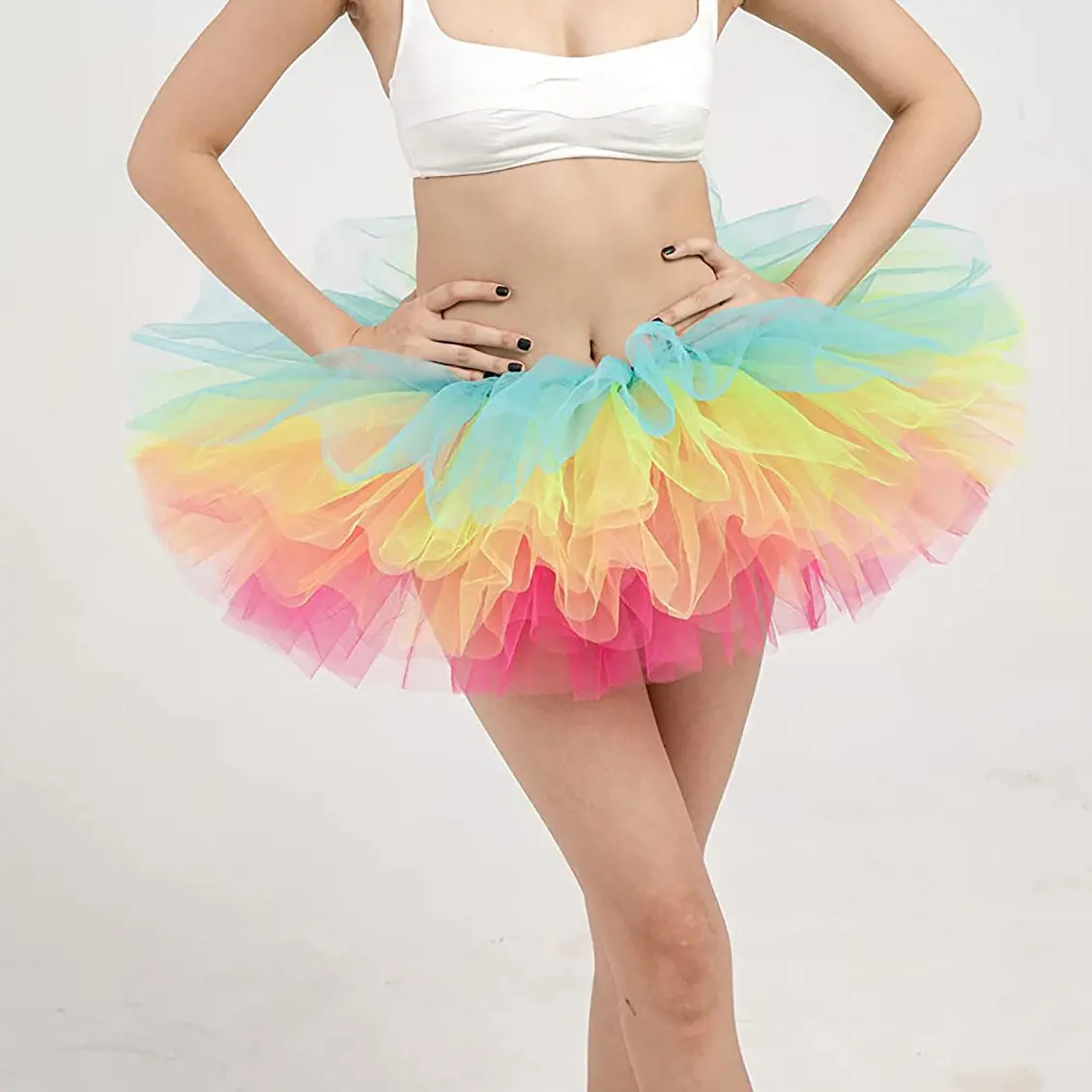 Mesh tutu skirt, princess skirt, five-layer ballet dance skirt