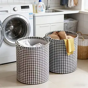 Large Capacity Foldable Laundry Basket, Durable Washable Non-Woven Fabric Storage Bin with Handles, Space Saving Design for Clothes Bedding Blankets