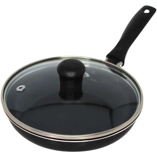 Ceramic Nonstick Frying Pan with lid, Egg Pan, Omelet Pans, 6.3 Inch, Aluminium, Black