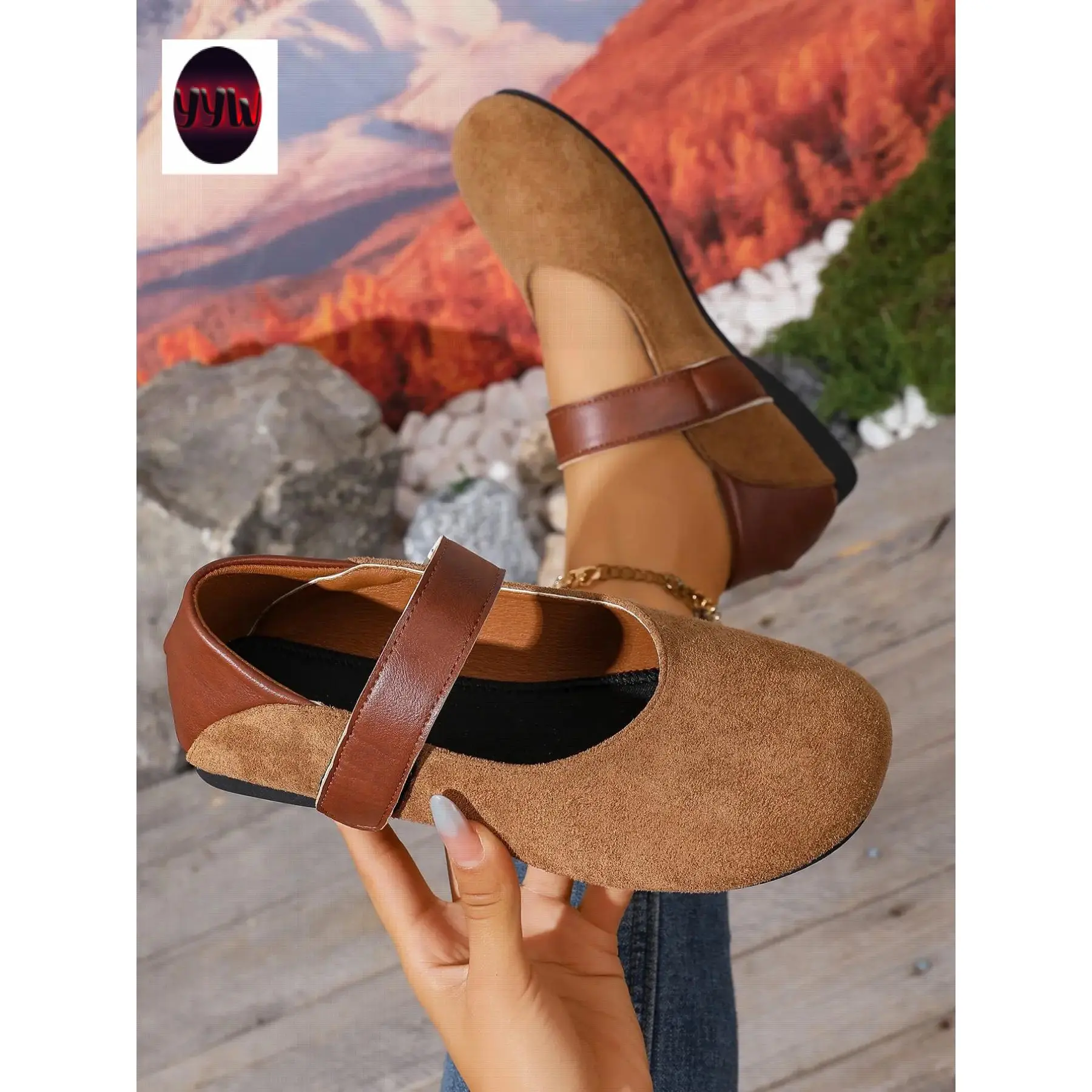 YYW1 Vintage Mary Flat Shoes Footwear, Texture, Soft Breathable Sole, Perfect Daily Commuting, Versatile Everyday Wear, Soft Sole Flats, Low Ankle Flats