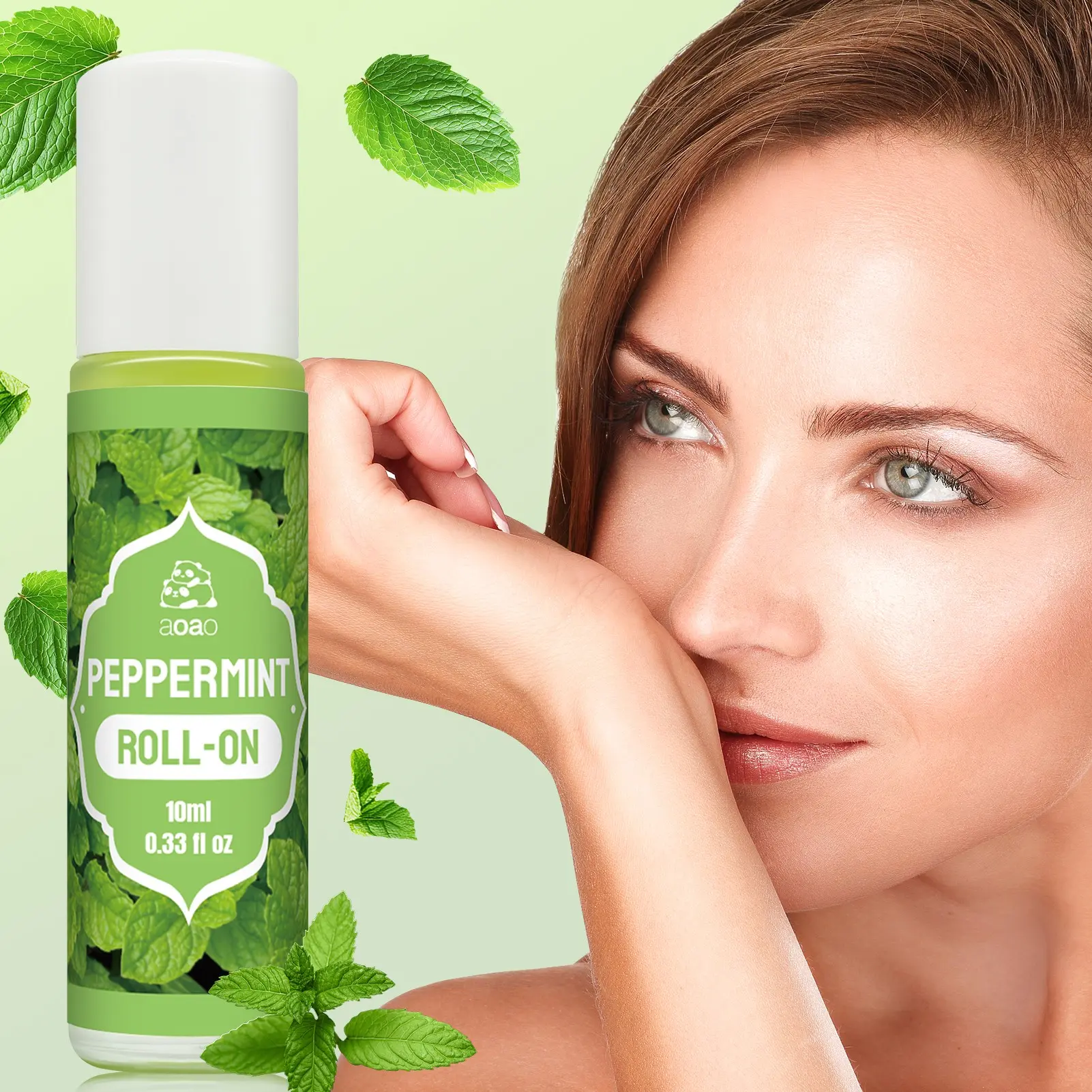 10ML Peppermint Roll-On Oil, Portable Refreshing Mint Scent Roller, Aromatherapy Roll-On, Ideal Christmas Gift, Perfect Stocking Stuffer