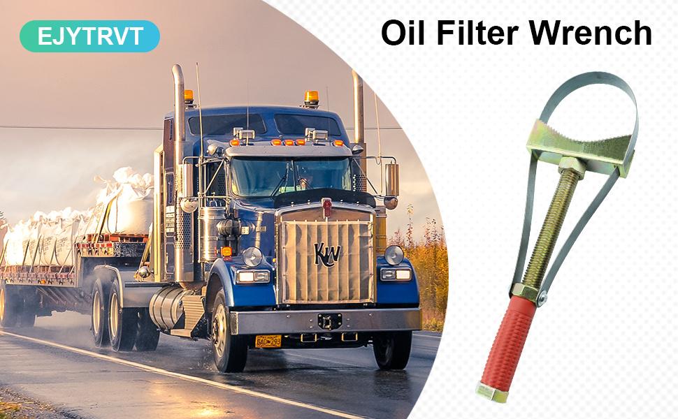 Heavy-duty Adjustable Oil Filter Wrench Removal Tool with 3.54 to 5.91 Inch Diameter Belt Durable Iron Structure for Trucks Excavators Red Handle Automotive Vehicle Repair