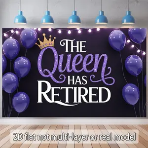 2D Flat, 1pc 1pcs Retirement Party Decoration with Balloons & String Lights - Polyester Balloon & Lights Banner Suitable for Events, Weddings, Parties, Coming-of-Age, Indoor/Outdoor Celebrations - Perfect Gift