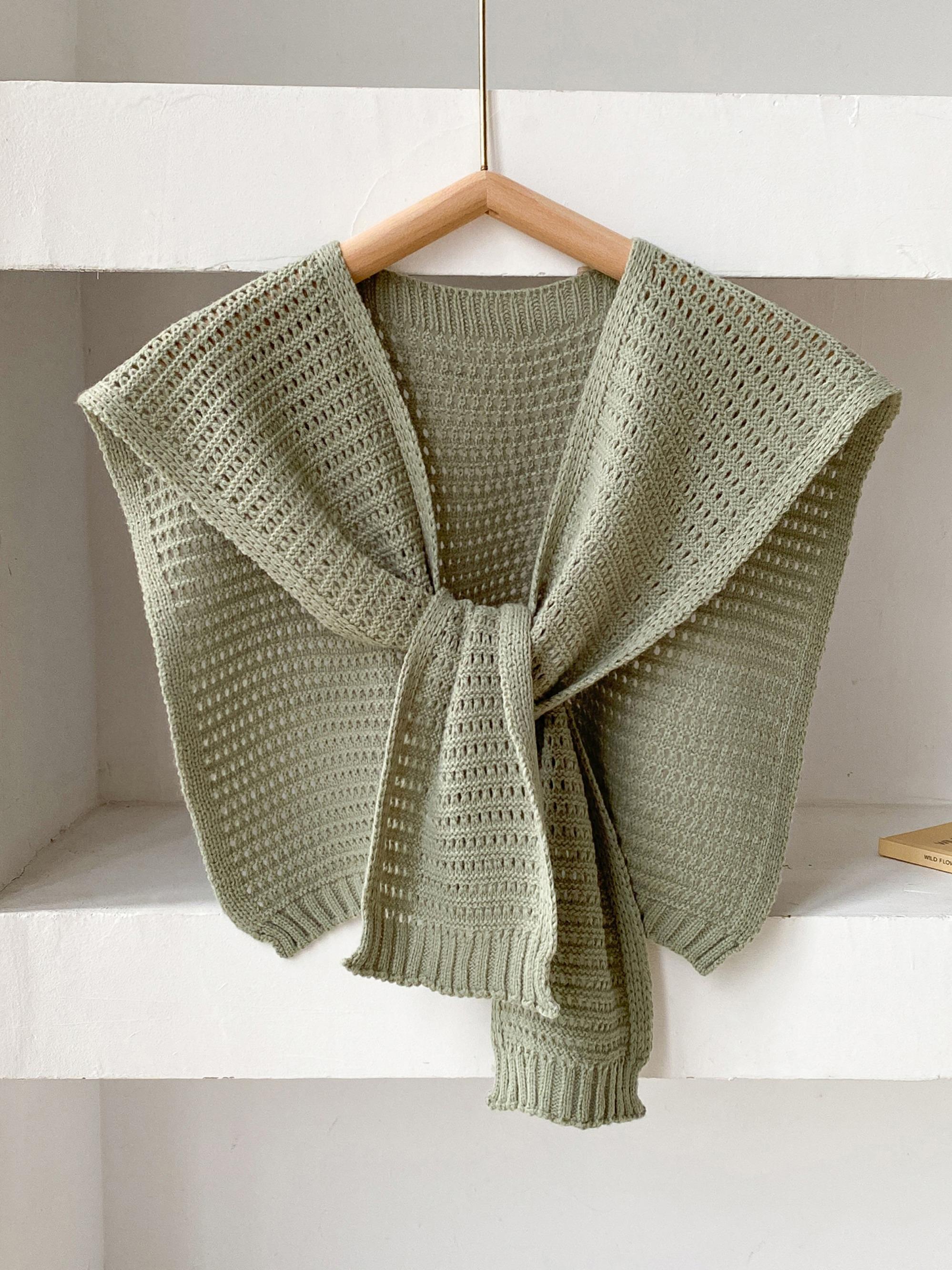 Solid Color Knit Shawl, Casual Lightweight Scarf Shawl for Women, Versatile Fashion Elegant Shawl for Daily Wear, Trendy All-match & Exquisite Scarf for Birthday Gift, Knitted Shawl