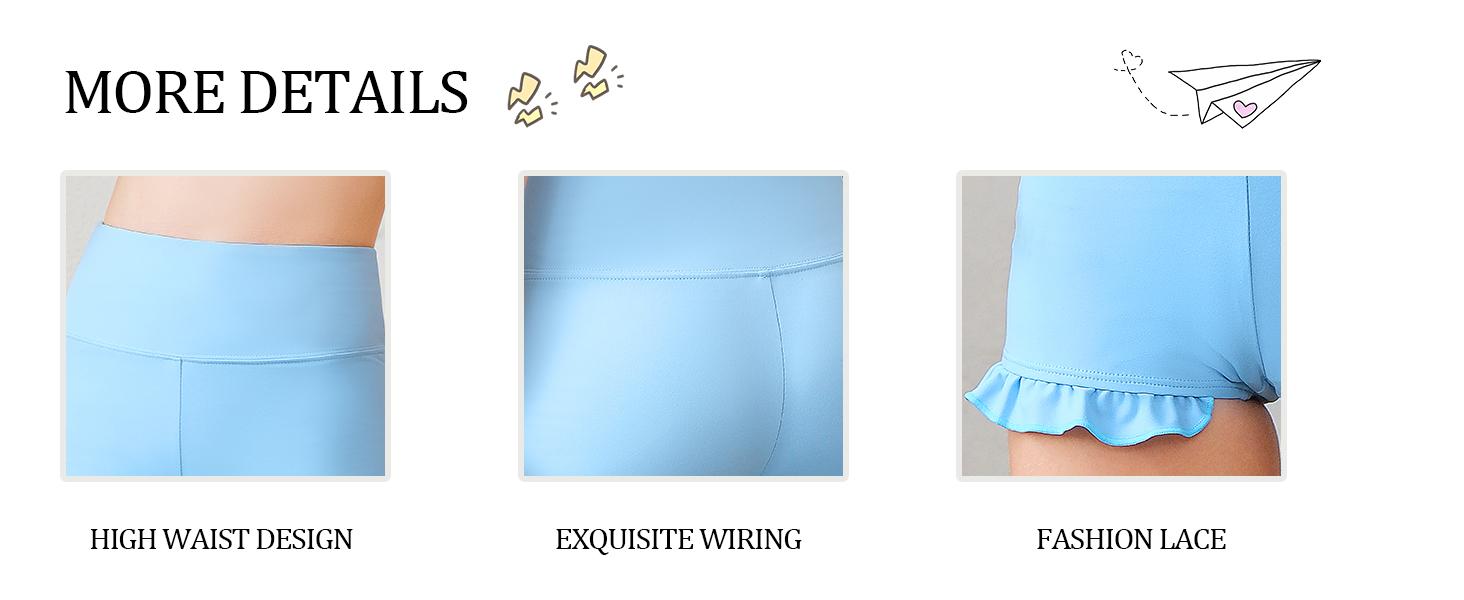 Girls Athletic High Waisted Ruffle Shorts - Comfy Yoga Dance Workout Gymnastics