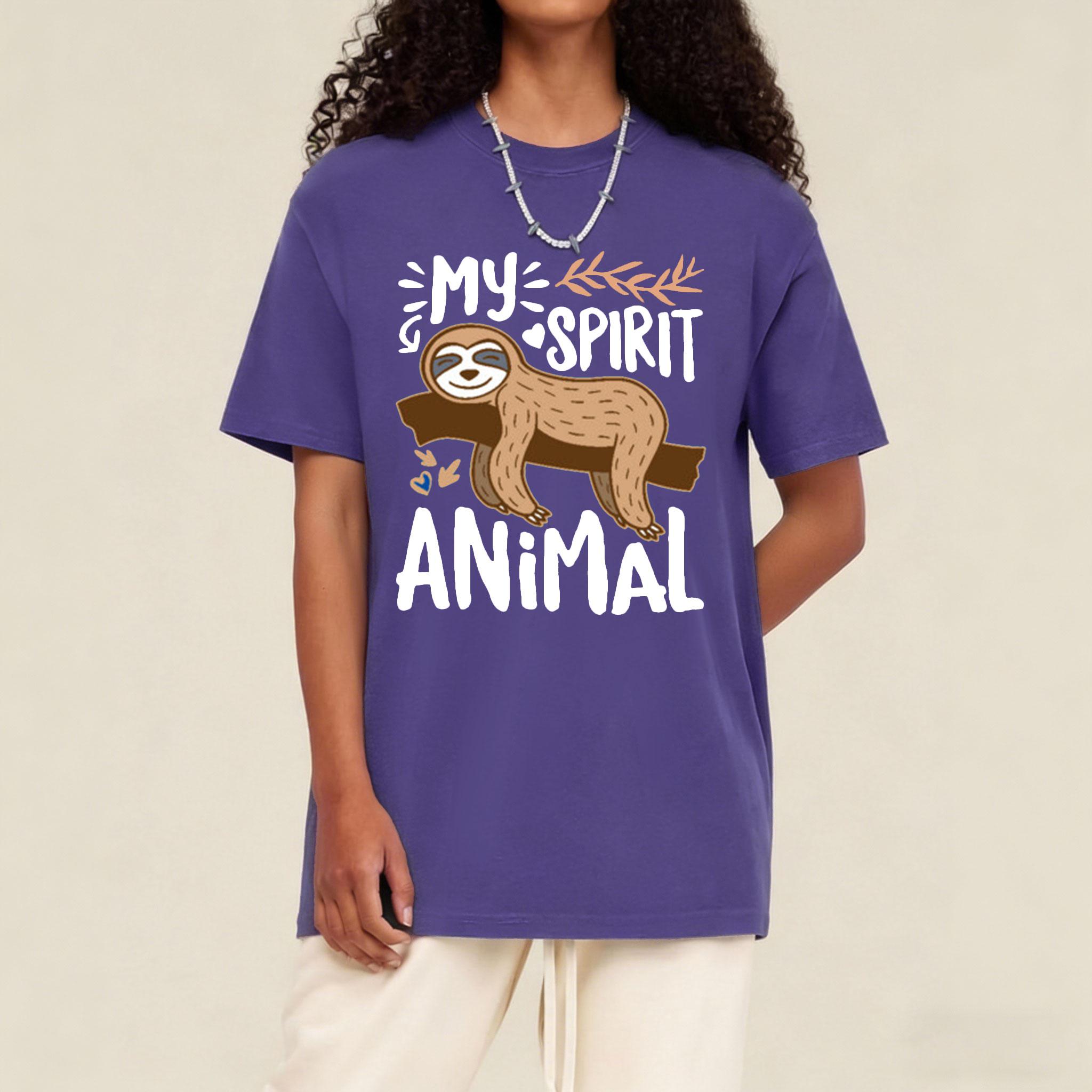 Funny Sloth Graphic T-Shirt – Spirit Animal comfy Tee, made of comfortable cotton fabric.