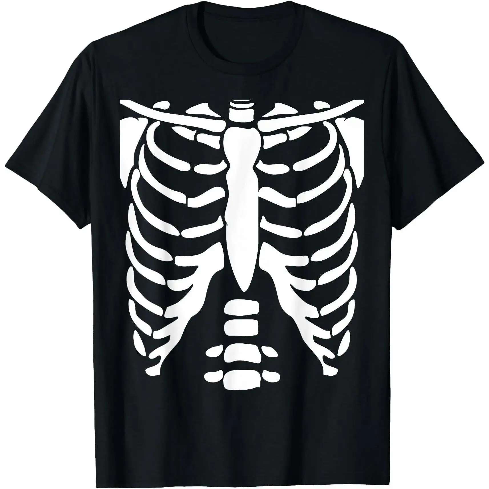 Christmas gift Men's Casual Crew Neck Short Sleeve Ribcage Print T-Shirt, Skeleton Anatomy Graphic Casual Wear Tee for Halloween Party Cosplay Costume