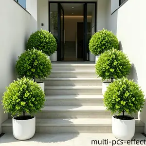 2pcs Giant Artificial Bushes, UV-Resistant Fake Mixed Shrub Set, Indoor Outdoor Decor, Wedding Festival Seasonal Decoration, No Planter Included