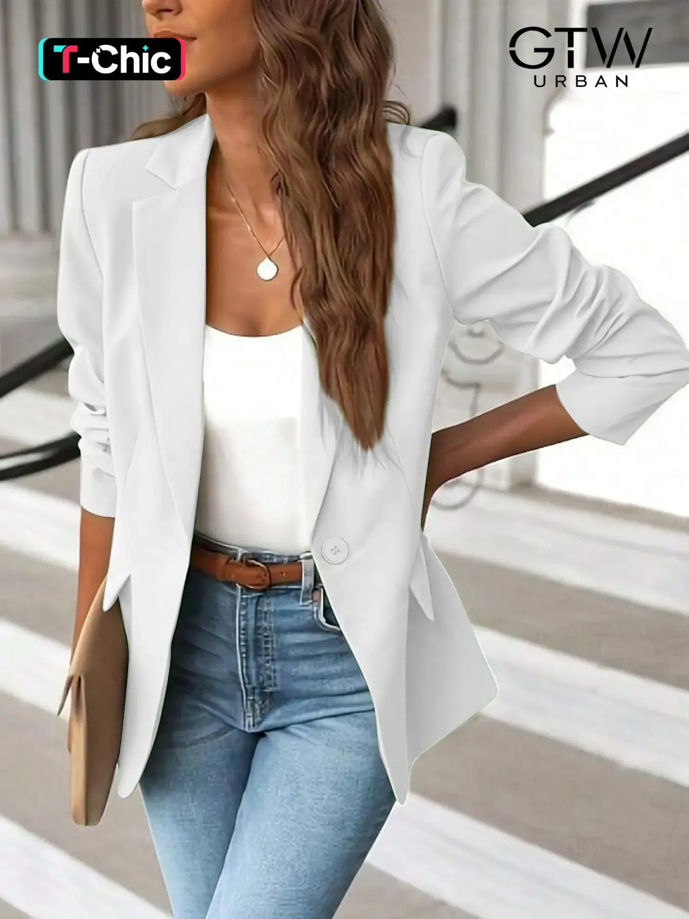 2026 Fall European Style Short Suit Jacket, Fashionable Casual Fitted Blazer, Simple Top for Petite, All-Season Outerwear