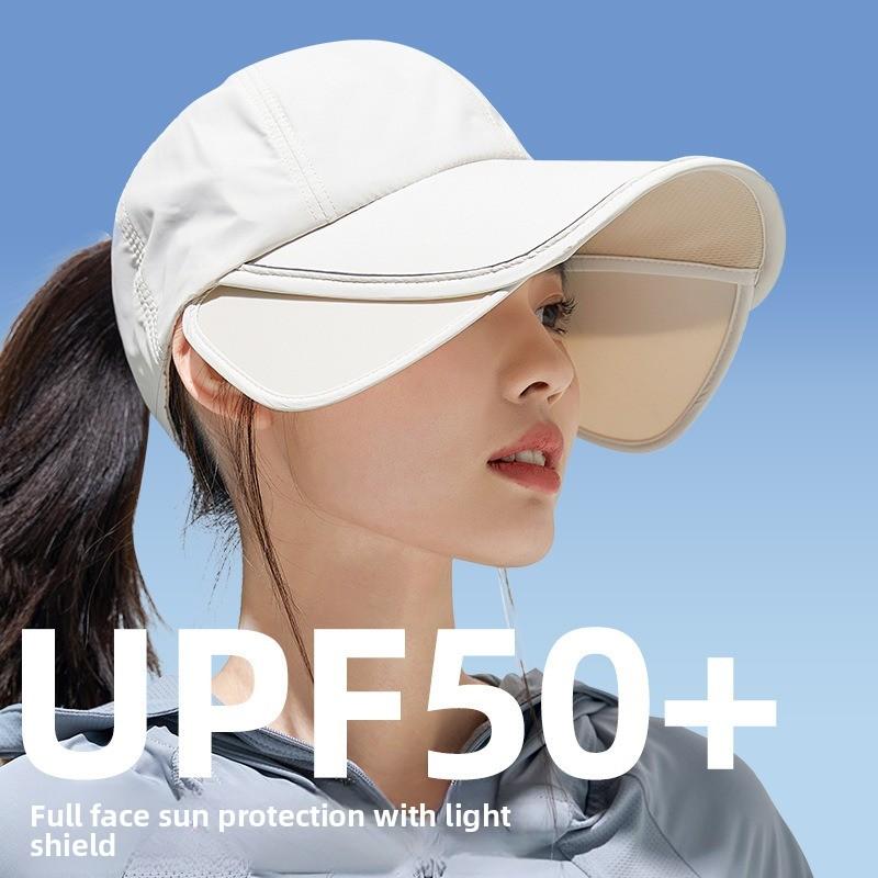 Outdoor sun hat golf sun protection sun hat women's summer wide brim sports empty top pull-up cap