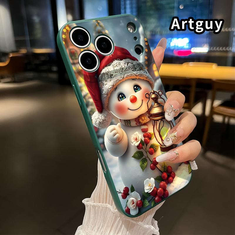 Case for iPhone 17 16 Pro Max 15 Plus 14 13 12 11 Air XS XR E Snowman's Lantern Glow Liquid Silicone Camera Protection Ultra Thin Soft Phone Cover Gift for Case for iPhone 17 16 Pro Max 15 Plus 14 13 12 11 Air XS XR E Snowman's Lantern Glow Liquid Silicone Camera Protection Ultra Thin Soft Phone Cover Gift for