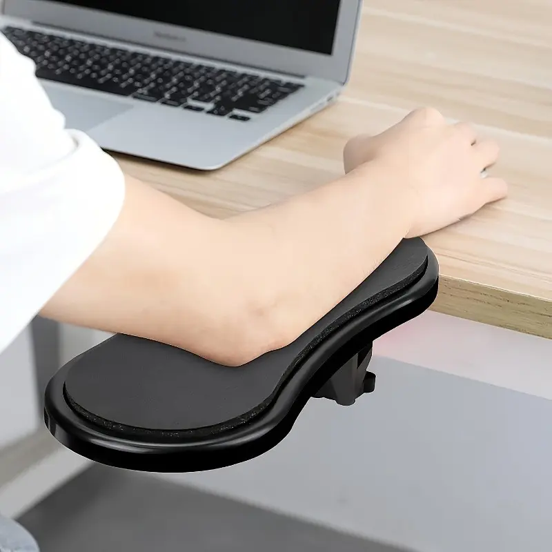 1 ergonomic armrest wrist rest table extender - adjustable height computer elbow rest with comfortable curved arm support Design for office chairs, desks, laptops and tablets - improves posture for home/office workers