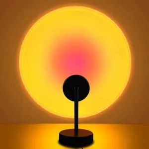 Sunset Lamp, Projector Sun Light 10W LED Projection Night Light 180 Degree Rotation Romantic Rainbow Light USB Charging for Photography Party Home Living Room Bedroom Decor, Sun-