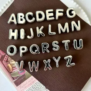 50pcs Silver Color Acrylic 7mm Letter Beads, DIY Jewelry Making Kit, Phone Chain Accessories, Creative Custom Gifts, Decorative Bead Set, Diy Beading Accessories