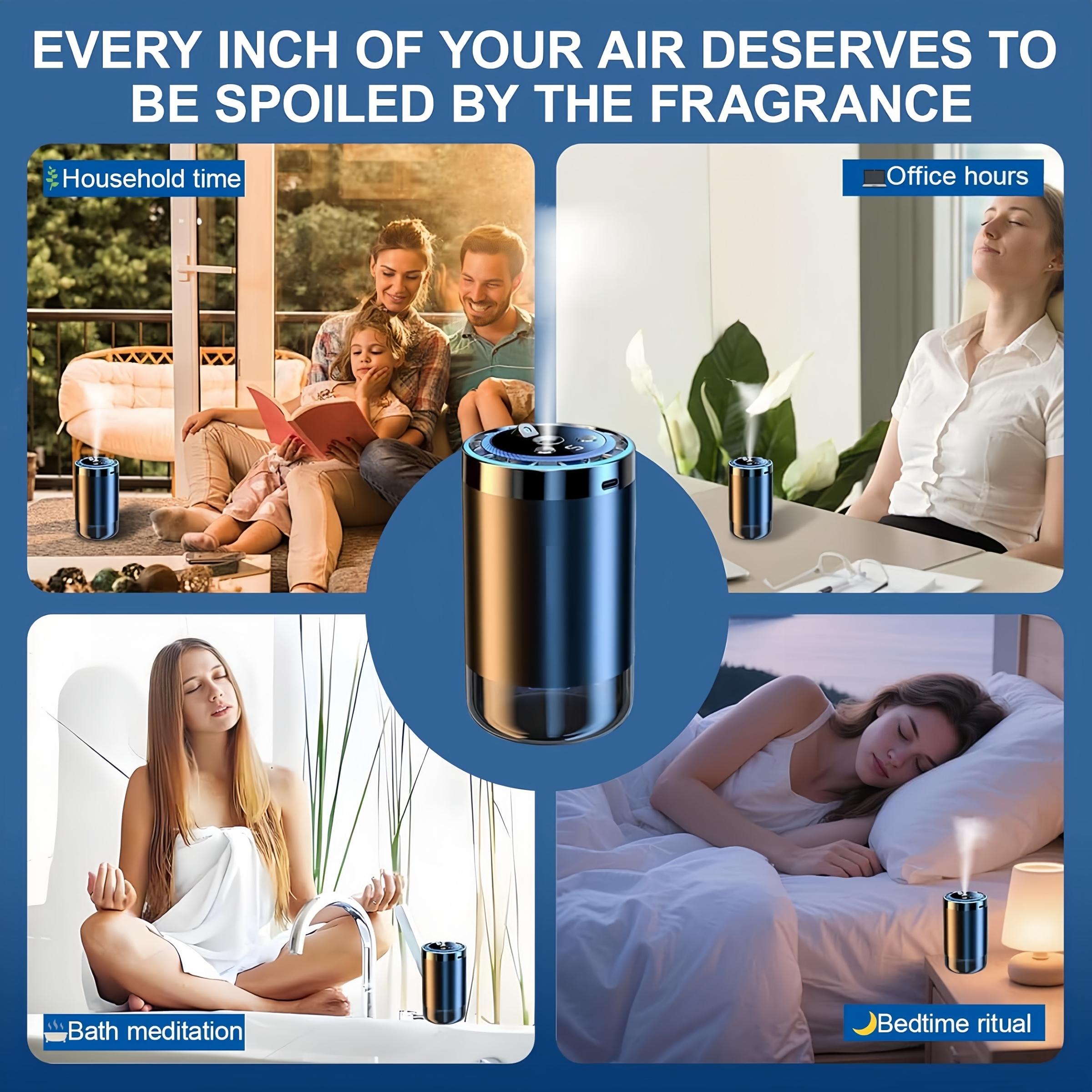 Portable Smart Aromatherapy Diffuser, USB Humidifier with Starlight Projector, Starry Projection, Battery Powered, 7 Color Changing Lights, Humidifier Atmosphere Light, Home & Car Decor Gift, Rechargeable Portable Humidifier, Aroma Diffuser Humidifiers