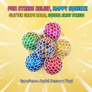 Gold Powder Grape Ball Stress Relief Gadget, Release Ball Stress Relief Prank Toy, Children's Scratch Toy