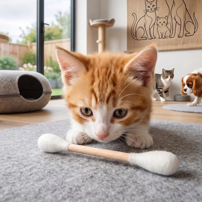 Extra Large Cat Wand Toy, Durable Interactive Pet Toy, Interactive Kitten Wand, Chew-Resistant, Fun and Healthy for Cats, Random Color, Ideal for Cat Owners