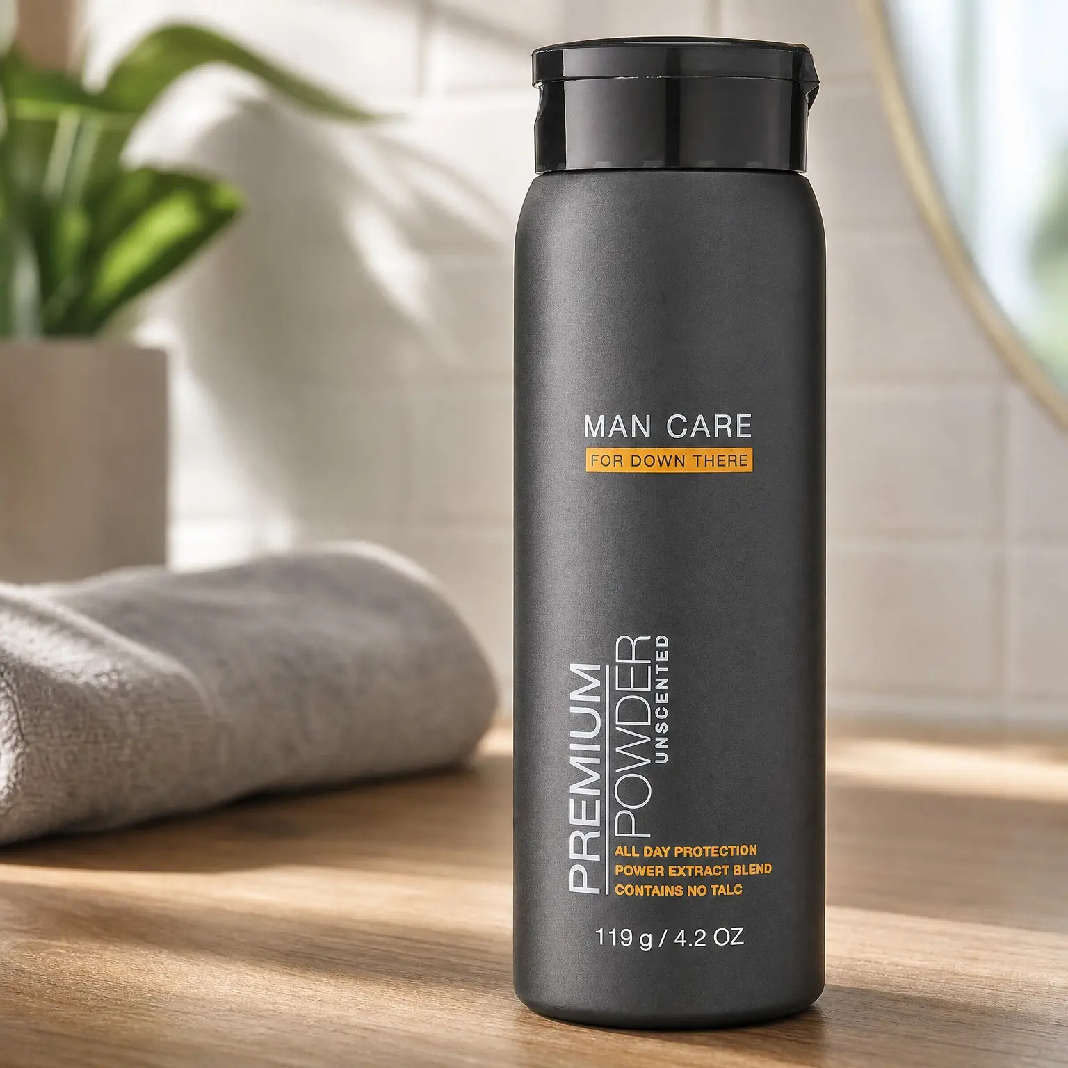 Unscented Body Powder for Men, Premium Natural Odor-Absorbing Formula, Talc-Free, Aluminum-Free, Menthol-Free, Paraben-Free, Anti-Chafing Sweat ReductionGift