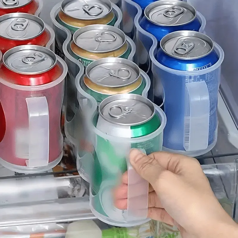 5 Pack Clear Plastic Stackable Can Storage Organizer for Soda Beer Cans Space Saving Fridge Pantry Countertop Kitchen Food Storage Containers