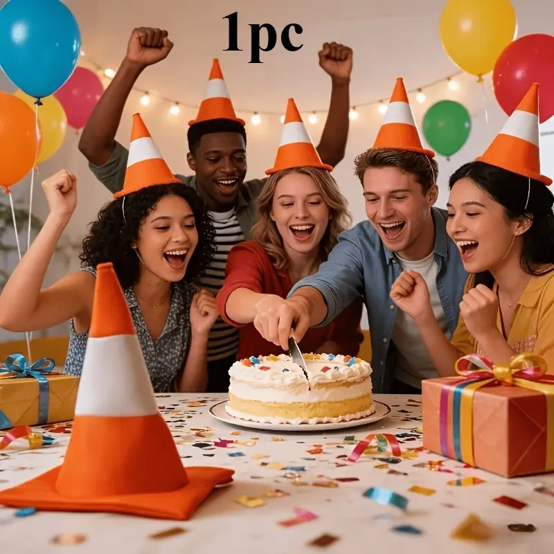 1pc Party Roadblock Top Hat, Dress-Up Traffic Signal Hat, Simulated Traffic Barrier Hat, Birthday Party Hats - Suitable for Role-Playing, Halloween, Christmas, Birthday Parties, Carnivals - Foldable Novelty Party Costume, Dress-Up Accessory