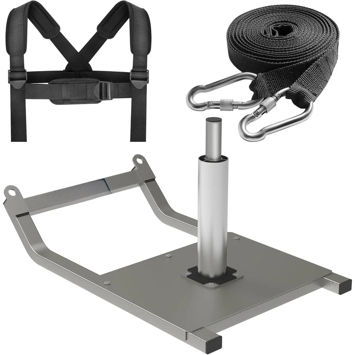 Weight Sled, Workout Sled, Fitness Strength Training Sled for Athletic Exercise and Speed Improvement, Suitable for 1" and 2" Weight Plates