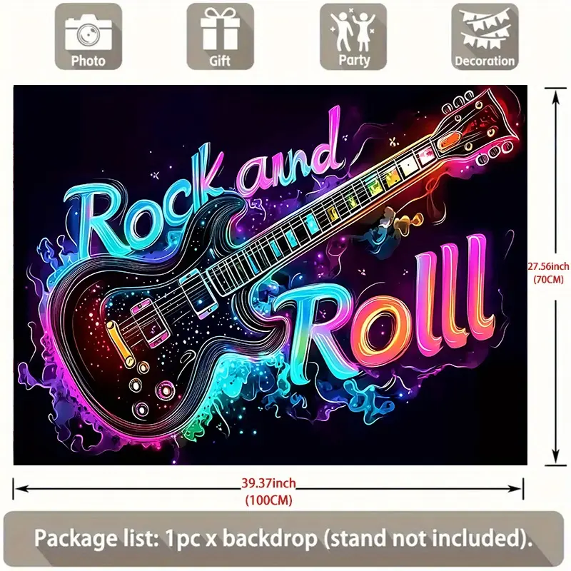 Rock Party Banner Tapestry - Please note that it does not emit light.Polyester Psychedelic Tapestry Home for Bedroom, Living Room, Or Dorm, Game Room