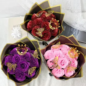 DIY Glitter Rose Bouquet 24Pcs| Graduation & Lover Bestie Gift