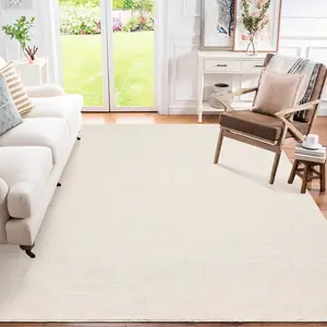 Machine Washable Solid Textured Minimalist Area Rug for Living Room, Modern Low Pile Non-Shedding Indoor Decor Carpet, Soft Ultra Thin Non Slip Bedroom Rugs for Home Decor