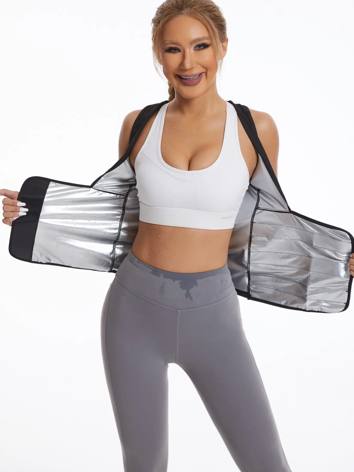 Women's Full-Year Wear Sport Compression Top, Tight Fit Shapewear, Waist Cinch Belly Control Bra, Body Sculpting Underwear