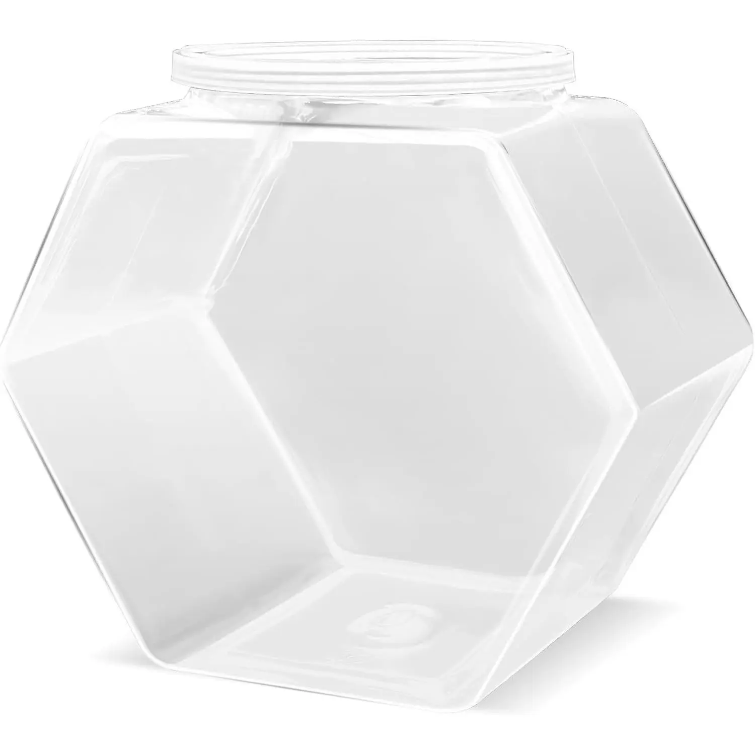 72Oz Clear Plastic Candy Jars, Hexagon Cookie Jars with Lids for Kitchen Counter, Dry Food Jars for Candy Buffet Snack Containers