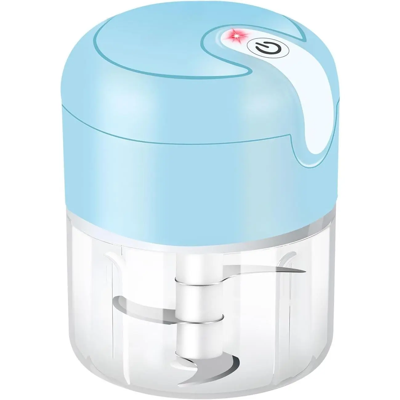 Small 1-Cup Wireless Electric Garlic Chopper - USB-Charging Portable Home Tool with 304 Stainless Steel, 3 Sharp Blades, Wireless Power for Chop Grate Mince, Baby Food Prep