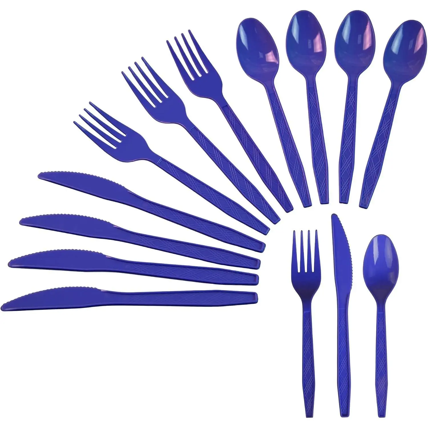 240 Pcs Disposable Blue Plastic Silverware Set Includes 80 Forks 80 Knives 80 Spoons For Parties Weddings Birthdays Home Offices Takeout
