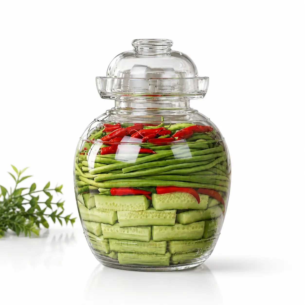 Glass Pickling Jar with Airtight Lid, Large Fermentation Jar for Kimchi, Vegetables, Fermented Food, Kitchen Storage Container