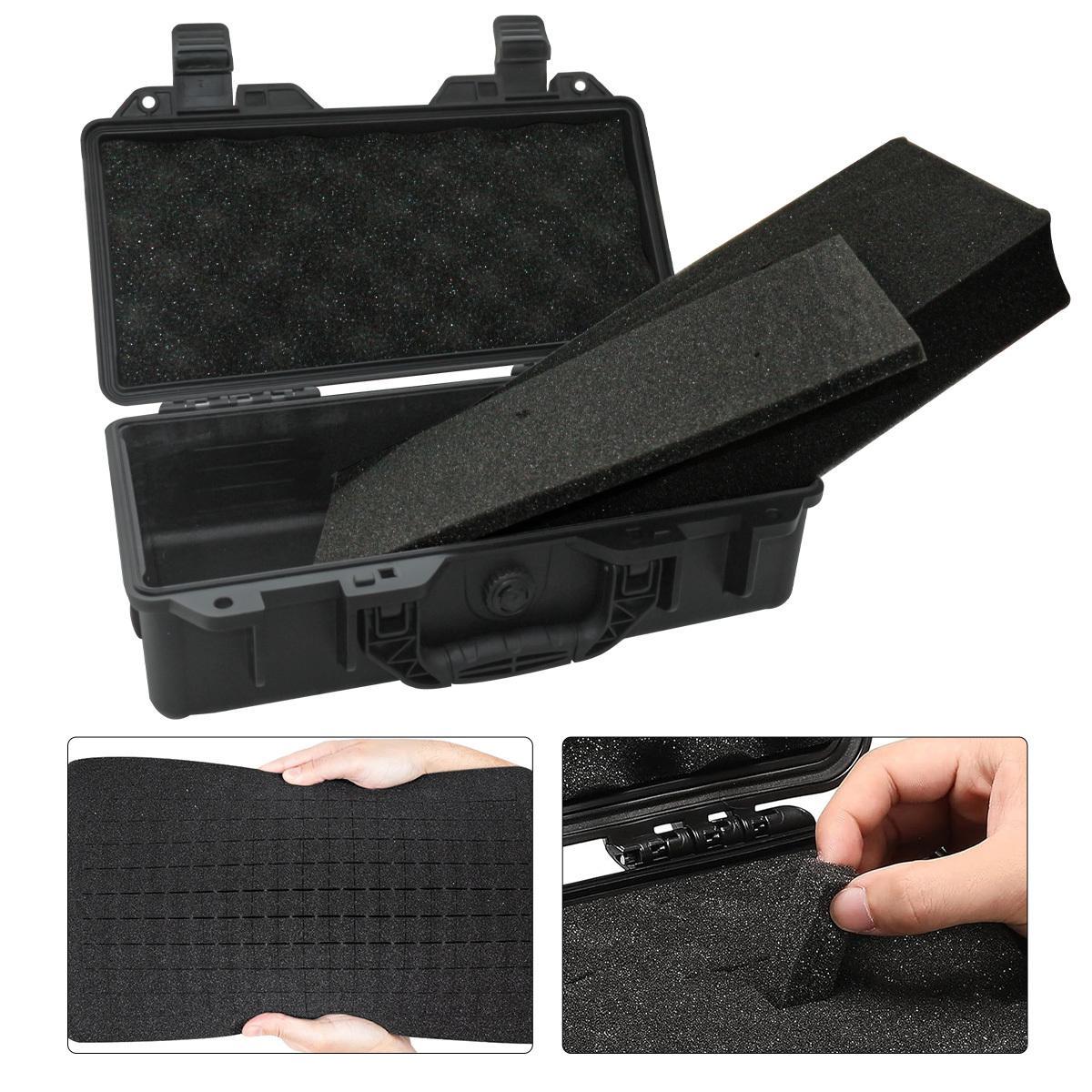 Waterproof Hard Shell Toolbox, Durable Outdoor Storage Case, Camera Sealed Safety Instrument Box with Sponge, Portable Protective Organizer