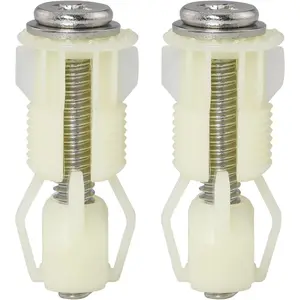 Toilet Seat Screw  2 count Toilet Top Cover Lid Seat Fixings  Blind Hole Fitting White Screws, Toilet Seat Hinge Screw