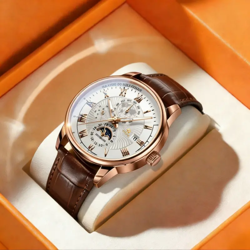 New minimalist hot-selling versatile cool and stylish luminous quartz watch, multifunctional, light luxury, high aesthetic value, leather strap watch