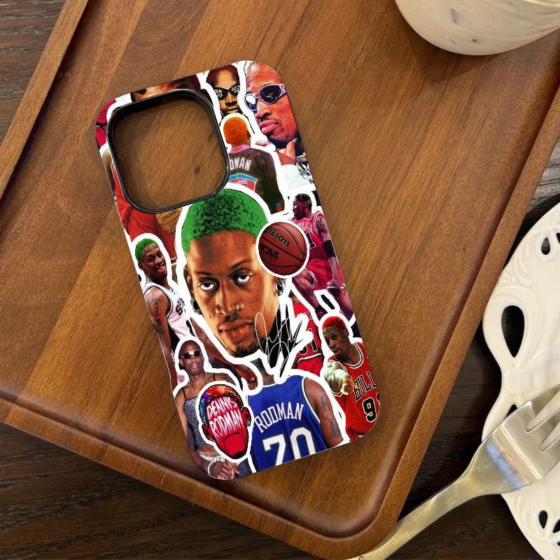 2-in-1 Basketball Player Design Phone Case with Built-in Screen Protector — Compatible with iPhone 12, 13, 14, 15, 16, 17 Series — Glossy, Shockproof, and Non-Yellowing — The Perfect Gift Choice