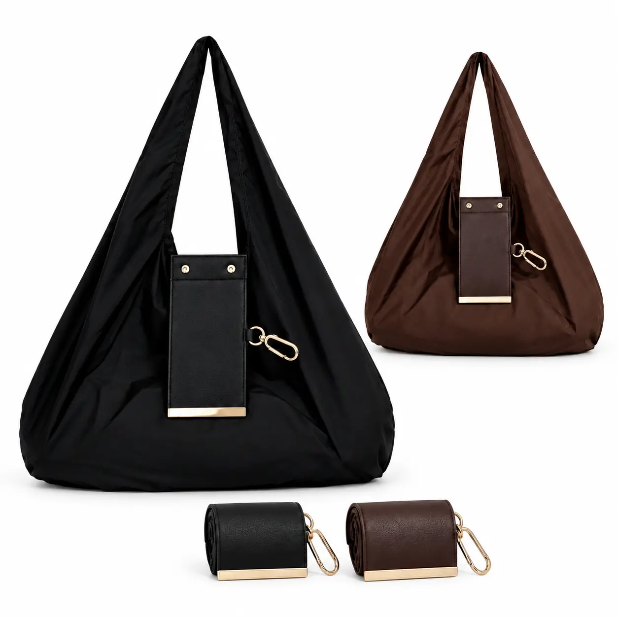 Compact Foldable Keychain Tote Bag, Unisex Nylon Foldable Keychain Tote Bag Expandable Reusable Grocery Shopping Bag with Key Ring, Portable Carryall for Travel, Daily Errands & On-the-Go Use