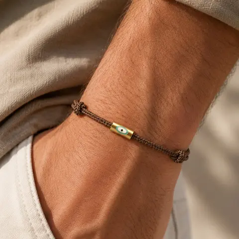 2mm Braided Wrist Strap Bracelet, Bohemian Bracelet, Distinctive Devil Eye Design, Adjustable Boho Style, Unisex Jewelry for All Seasons