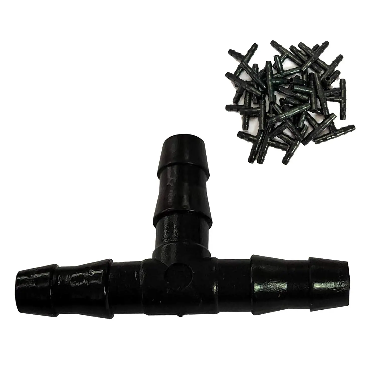 Barbed Connectors Drip Irrigation, 1/4"  Barbed Tee Fittings(100pcs 1/4" Tee Fittings)