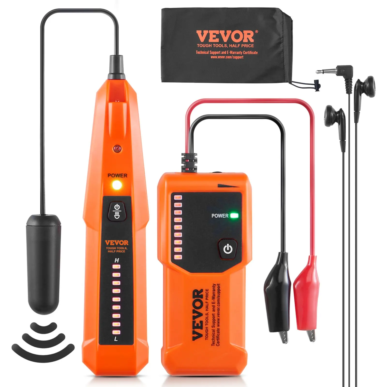 【DealsForYouDays】VEVOR Underground Locator with Wired Earphones, 3 FT Detection Depth, 1000 FT Cable Finding Length, Wire Tracer Break Detector for Pet Fence, Buried Sprinkler Valve, Max 1000Ft