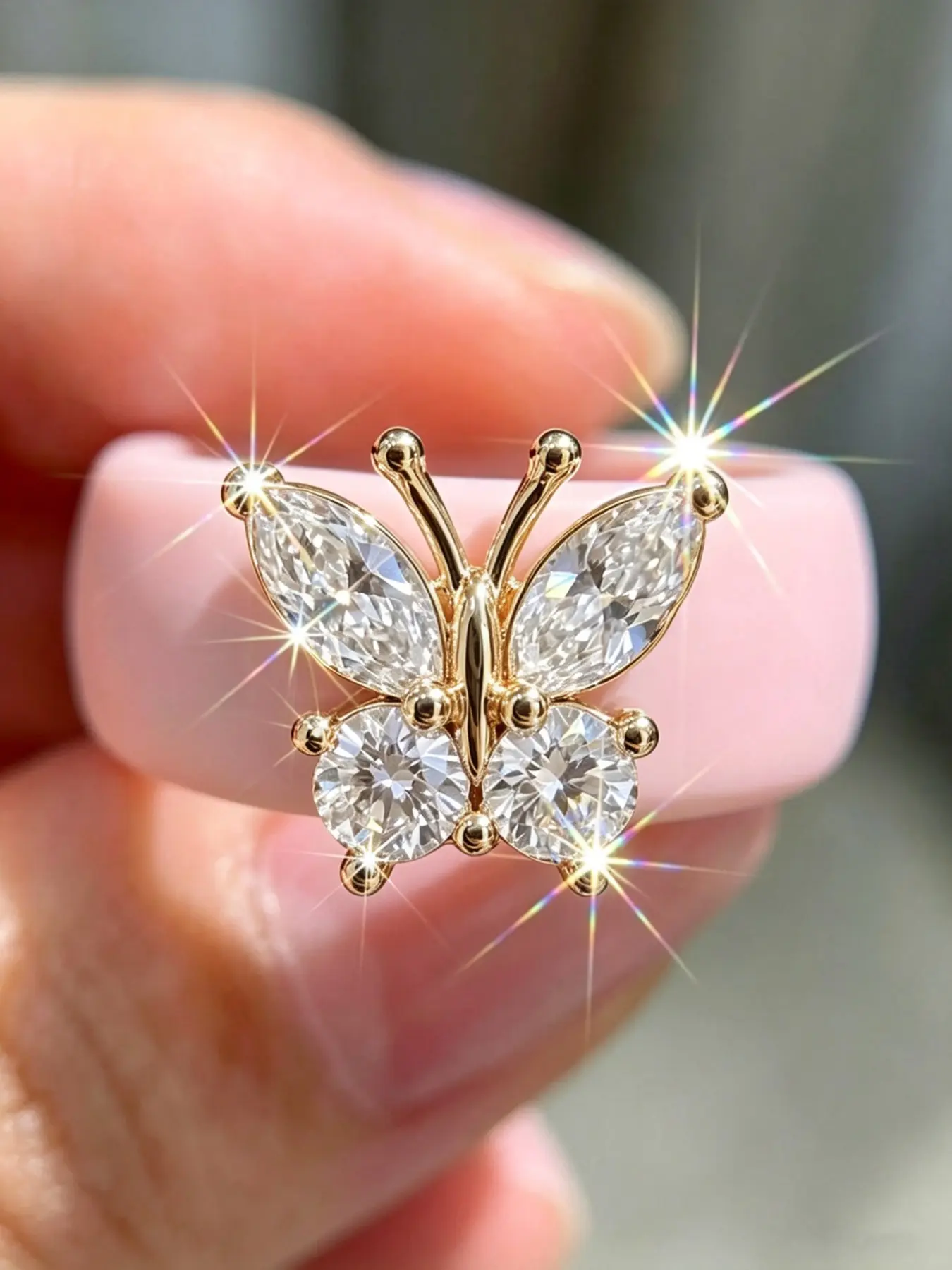 Elegant Butterfly Zircon Silicone Ring for Women, Edge, Perfect Gift for Best Friend, Mother, Girlfriend