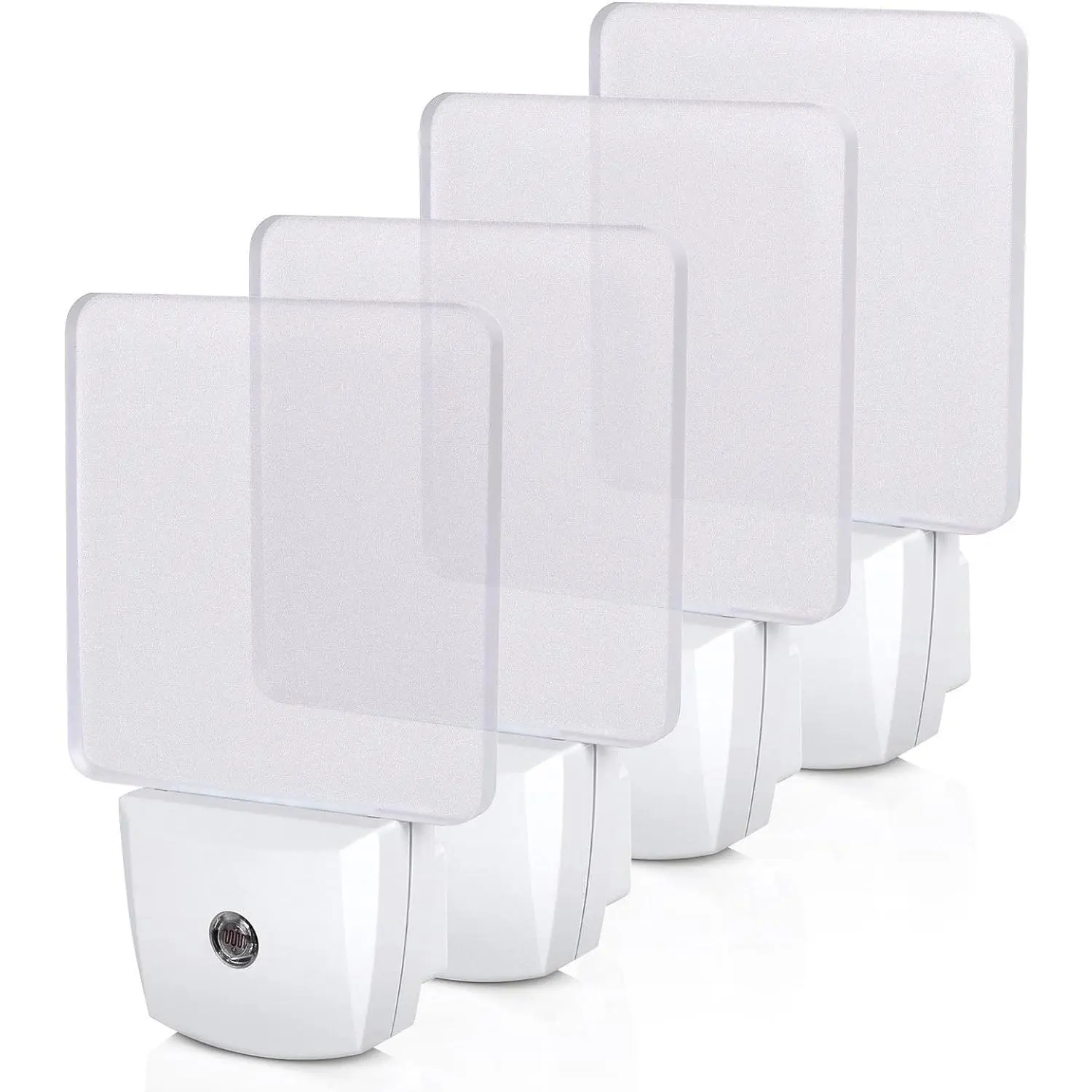 Night Lights Plug into Wall, LED Night Lights for Kids, Dusk to Dawn Sensor, 3000K Warm Nightlight for Nursery Room, Bathroom, Hallway, Kitchen, Frosted Acrylic Shade, 4 Pack